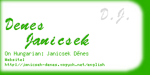 denes janicsek business card